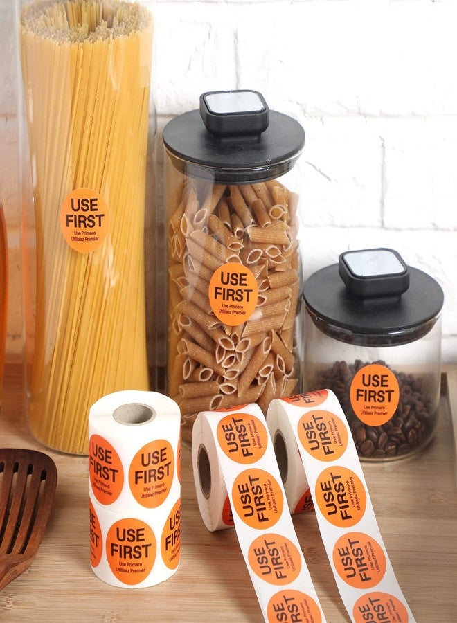 Yexiya 3000 Pcs 1.5 Inch Use First Inventory Control Label Permanent Adhesive Restaurant Quality Food Labels Use First Stickers Food Service Disposable Labels Small Circle Stickers(Orange) - Image 3